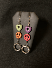 Image 4 of Love Peace Bikes Earrings