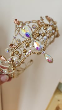 Image 1 of Pre-order Gold and AB Crystals Tiara 