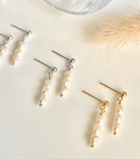 Image 1 of Triple Stacked Pearl Earrings