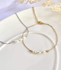Image 1 of "Tranquil" Pearl Row Bracelet