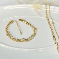 Image 1 of Layered Bead & Chain Bracelet