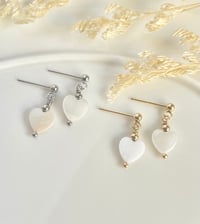Image 1 of Shell Heart Earrings