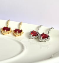 Image 2 of "Sweetheart" Etched Red Crystal Earrings