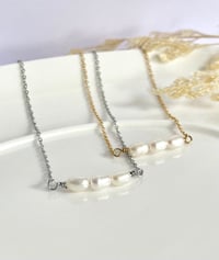 Image 2 of "Tranquil" Pearl Row Necklace