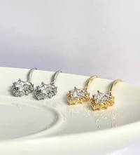 Image 2 of "Sweetheart" Etched Crystal Earrings