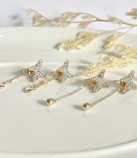 Image 2 of Hanging Butterfly Chain Earrings