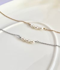 Image 2 of "Tranquil" Pearl Row Anklet
