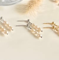 Image 3 of Triple Stacked Pearl Earrings