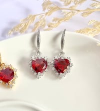 Image 4 of "Sweetheart" Etched Red Crystal Earrings
