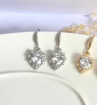 Image 4 of "Sweetheart" Etched Crystal Earrings