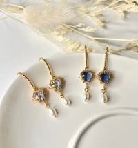 Image 1 of "Princess" Heart & Pearl Earrings