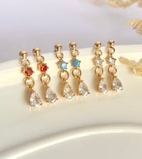 Image 1 of Teardrop Gem Earrings
