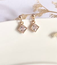 Image 1 of Tiny Diamond Crystal Earrings
