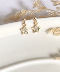 Image 1 of Tiny Crystal Star Earrings