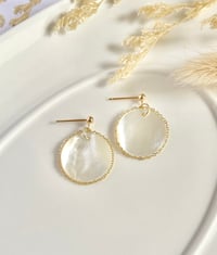 Image 1 of Shell Circle Earrings