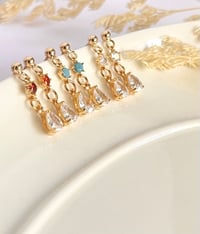 Image 2 of Teardrop Gem Earrings
