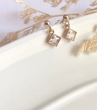 Image 2 of Tiny Diamond Crystal Earrings