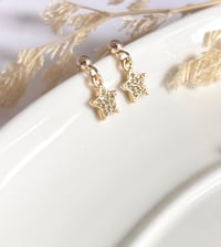 Image 2 of Tiny Crystal Star Earrings