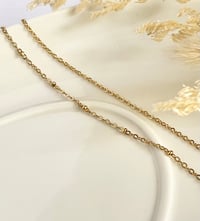 Image 2 of Layered Tiny Bead & Chain Anklet