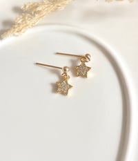 Image 3 of Tiny Crystal Star Earrings