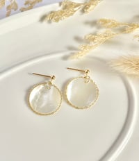 Image 3 of Shell Circle Earrings