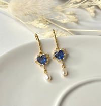 Image 4 of "Princess" Heart & Pearl Earrings