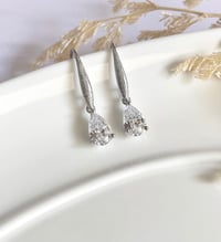 Image 3 of Etched Teardrop Crystal Earrings