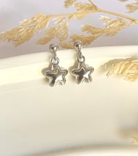Image 4 of Puffy Round Star Earrings