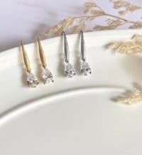 Image 4 of Etched Teardrop Crystal Earrings