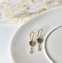 Image 5 of "Princess" Heart & Pearl Earrings