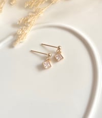 Image 4 of Tiny Diamond Crystal Earrings