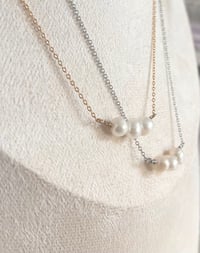 Image 3 of Freshwater Pearl Row Necklace