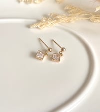 Image 5 of Tiny Diamond Crystal Earrings