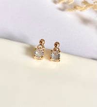 Image 1 of Tiny Round Crystal Earrings