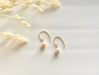 Image 3 of Tiny Etched Pearl Earrings