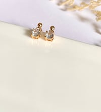 Image 3 of Tiny Round Crystal Earrings