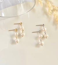 Image 2 of "Nova" Layered Pearl Earrings