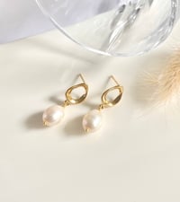 Image 1 of "Iris" Pearl Earrings