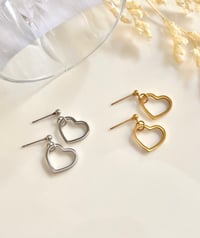 Image 1 of Hollow Heart Earrings