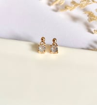 Image 4 of Tiny Round Crystal Earrings