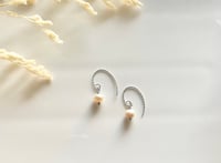 Image 4 of Tiny Etched Pearl Earrings