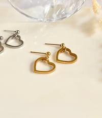 Image 2 of Hollow Heart Earrings
