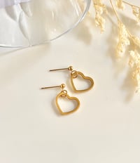 Image 3 of Hollow Heart Earrings