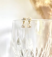 Image 2 of Hanging Teardrop Crystal Earrings