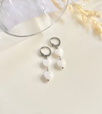 Image 4 of Double Heart Huggie Earrings