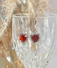 Image 2 of "Sweetheart" Red Crystal Earrings