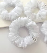 Image 1 of White Mesh Scrunchie