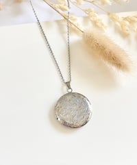 Image 4 of Floral Engraved Circle Locket Pendant
