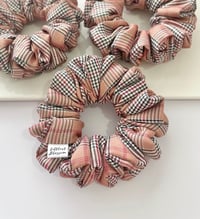 Image 1 of Plaid Bronze Orange Brown Scrunchie