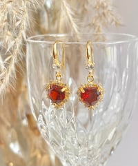 Image 3 of "Sweetheart" Red Crystal Earrings